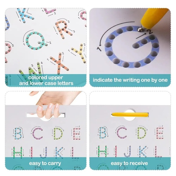 NIB Magnetic Letters Practicing Board,Tracing ABC Alphabet Magnet Drawing Board - Picture 6 of 7